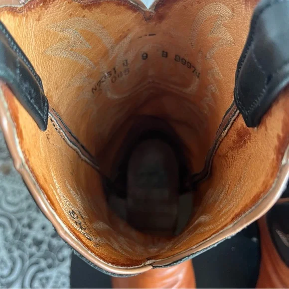 Lucchese 1883 N7361 Two Tone Western Boots Embroidered Snip Toe Men’s 9 B Narrow - Picture 8 of 9